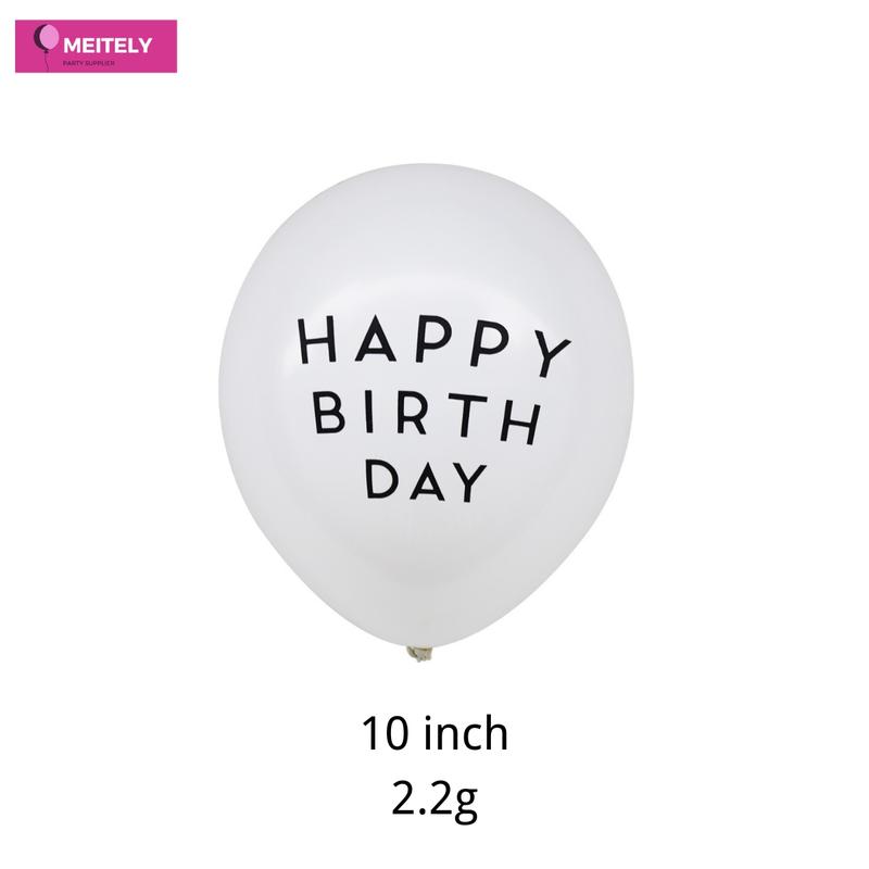 Product Introduction of (ร้านไทย) ลูกโป่งสีขาว ลาย HAPPY BIRTHDAY และลาย TO YOU ลูกโป่ง korea style (ขนาด10 นิ้ว) ลูกโป่งมินิมอล ลูกโป่งน่ารัก 12