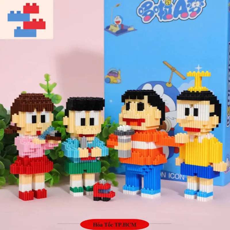 Mô hình Đồ chơi Lắp ráp DOREMON,Doremi,NOBITA,Xuka,Chaien,Xeko,Chaiko. Bộ đồ chơi lắp ráp Doremon và những người bạn. 3