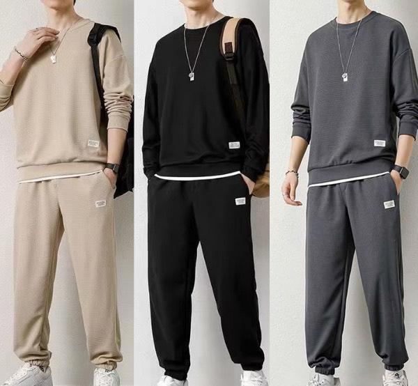 Bộ Quần Áo Dài Tay Nam Nữ Thu Đông Phối Layer Chất Vải Tổ Ong Mềm, Nhẹ, Co Dãn 4 chiều