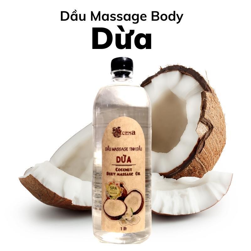 Dầu Massage Body Dừa ACENA 1000ml Vitamin E Dưỡng Da Căng Mịn Trắng Sáng Làm Mềm và Giữ Ẩm Cho Da Dưỡng Body Dưỡng Ẩm Da Skincare Body Oil