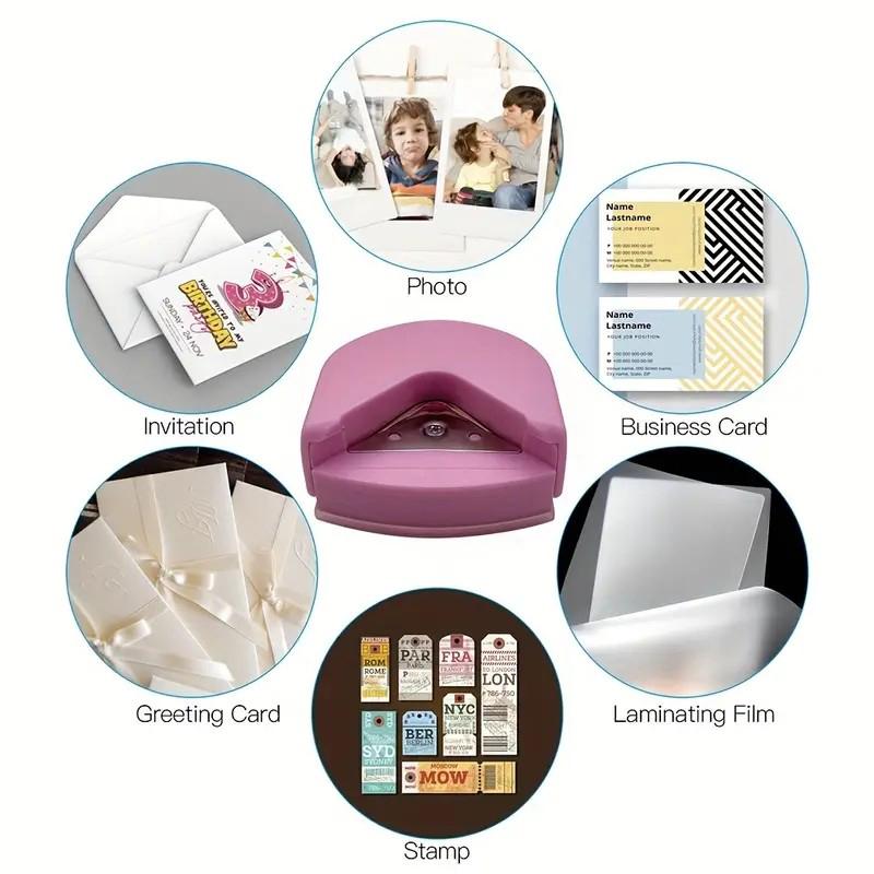 Product Introduction of 1/2pcs R4 Card Rounded  Corner Rounder Paper Portable Hole Trimmer Angle Border Punch Photo Scrapbook Office DIY Craft HandTool 7