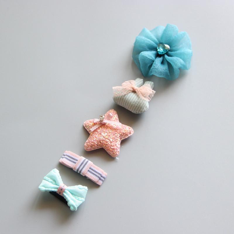 Product Introduction of Korean hand-made baby hairpin edge clip Baby hair clip Children's headdress hairpin Princess hairpin five-piece set 17