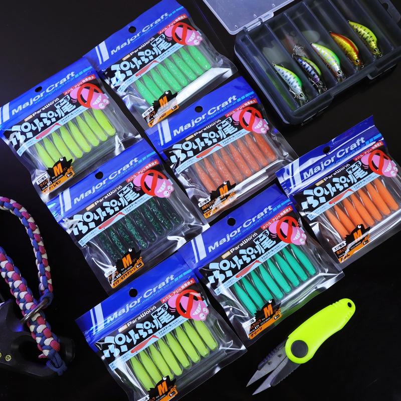 Mồi mềm Major Craft Para Worm Plump Tail áp dụng chì chạy câu cá lóc chẽm trị cá nhát siêu nhạy