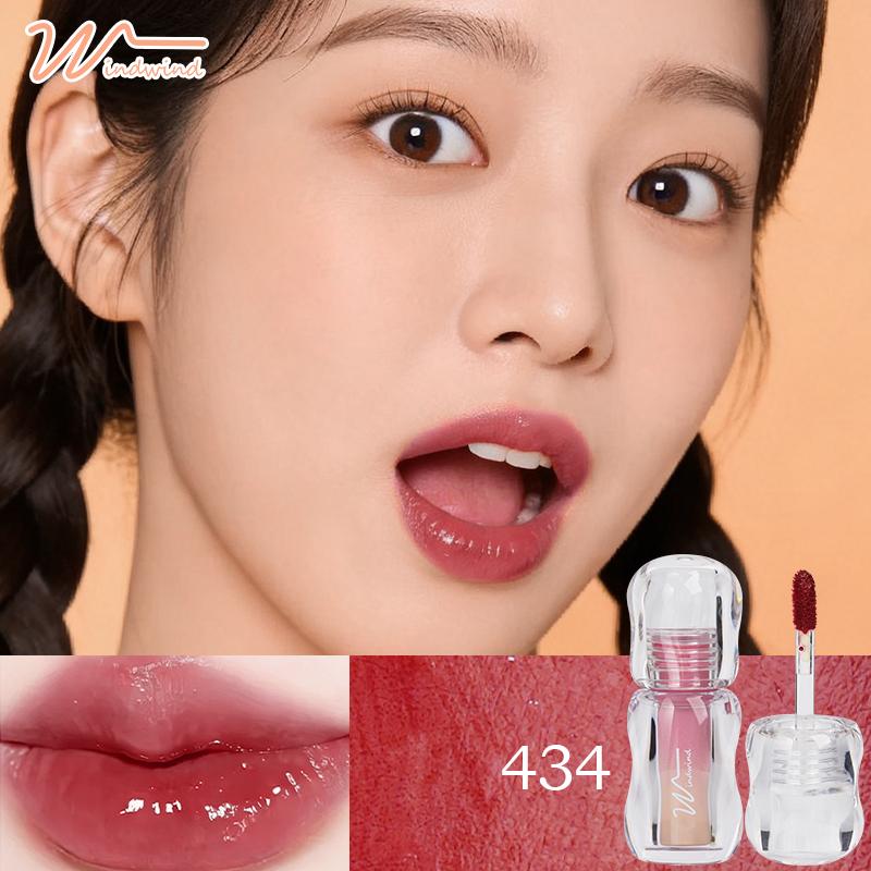 WindWind Ice Kristal Lip Glaze Watery Lip Jelly Tint Moist Mirror Lip Gloss Glow Lipstik Tidak Mudah Pudar Pelembab Tahan Lama