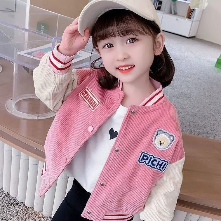 Áo Khoác Bóng Chày Cho Bé Gái, Bộ Sưu Tập Mùa Xuân Và Mùa Thu, Hàng Mới Về 2024, Phong Cách Phương Tây, Phong Cách Người Nổi Tiếng Trên Internet, Thích Hợp Cho Bé Gái, Quần Áo Mùa Thu, Làm Bằng Lông Cừu, Quần Áo Trẻ Em 3