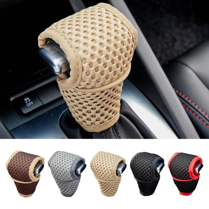Product Introduction of New Non Slip Car Shift Knob Cover Absorbent Solid Color Gear Shift Collars Breathable Grip Handle Protective Covers Truck SUV 16