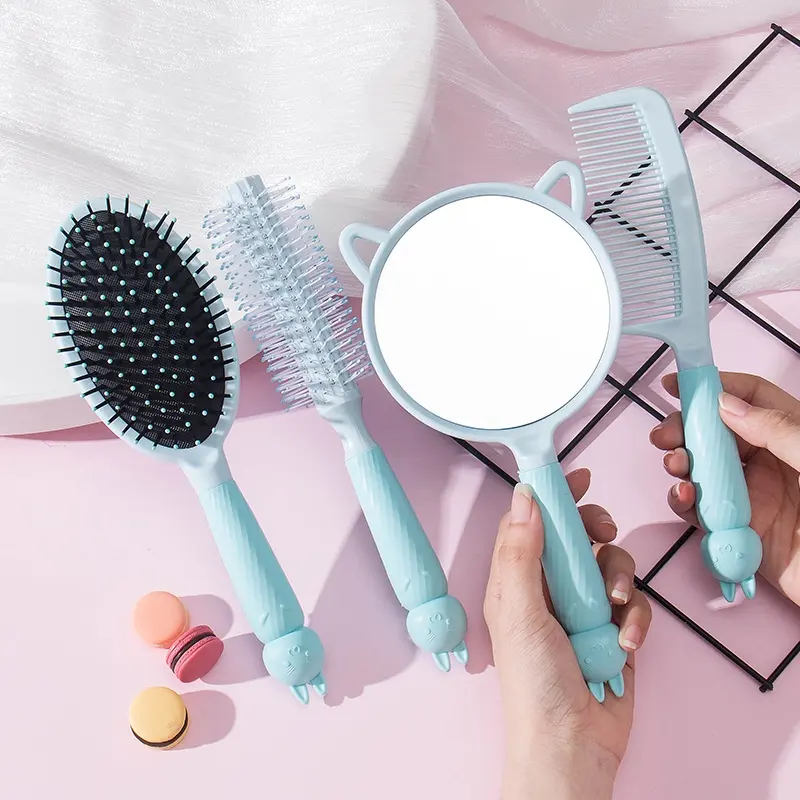 BISA COD F5669 Sisir Cermin Roll Rias Makeup Portabel / Sisir Cermin Import / Kaca Gagang Bulat / Sisir Rambut Rontok 5