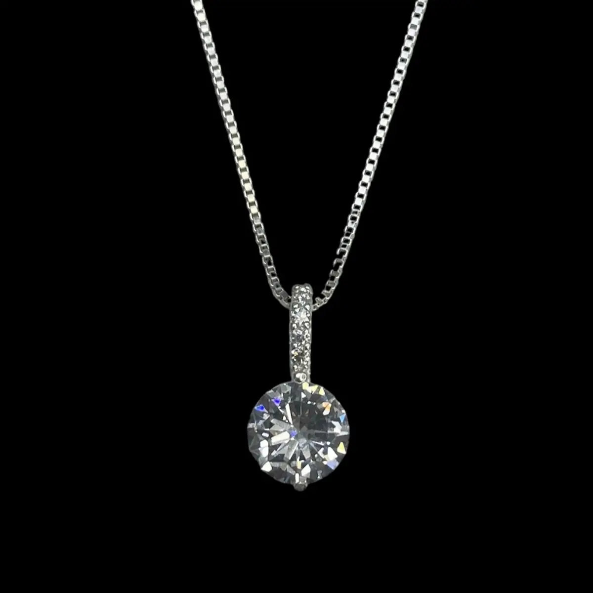 Dây chuyền bạc ta Sol Silver đá đơn giản