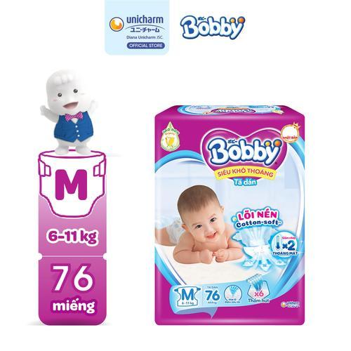 Bobby Tã dán M76 Siêu khô thoáng lõi nén cotton-soft Cho bé