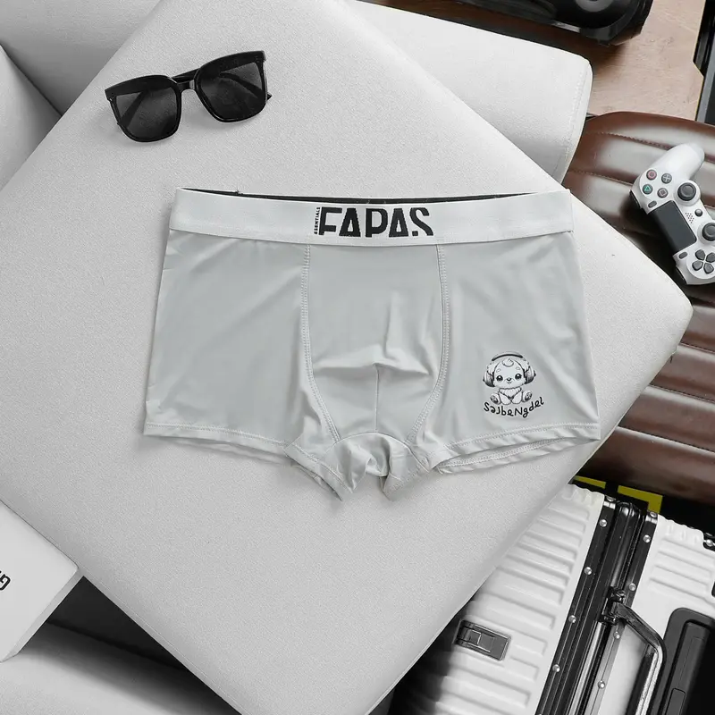 Quần Boxer Nam thun lạnh, quần sịp nam menswear in đùi chú cún trắng, Quần Lót sịp đùi nam co dãn 4 chiều thoải mái vận động thấm hút mồ hôi, Boxer Quần Boxer T4 (che tên sản phẩm khi giao hàng) 4