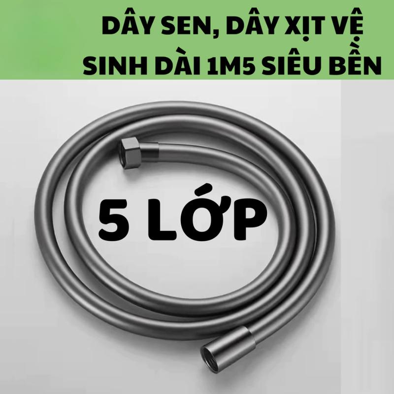 Dây cấp nước, dây sen nhựa PVC 5 lớp cao cấp siêu bền chịu áp suất cao dễ dàng vệ sinh 1