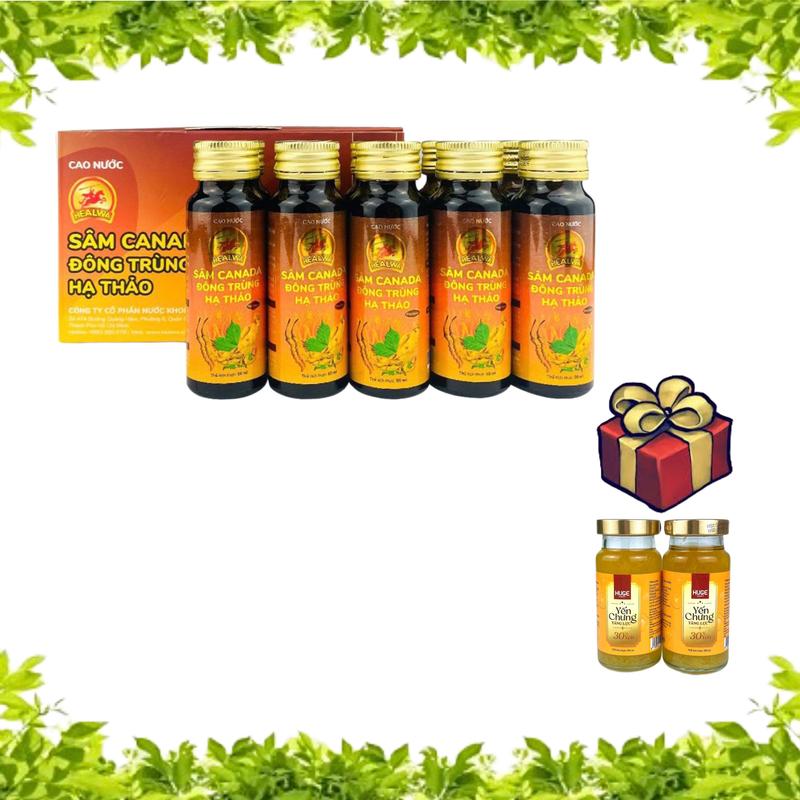 TPSK - [TẶNG 2 YẾN CAO CẤP] Hộp 10 lọ cao nước sâm Canada Đông trùng hạ thảo tặng 2 lọ yến tăng lực 0