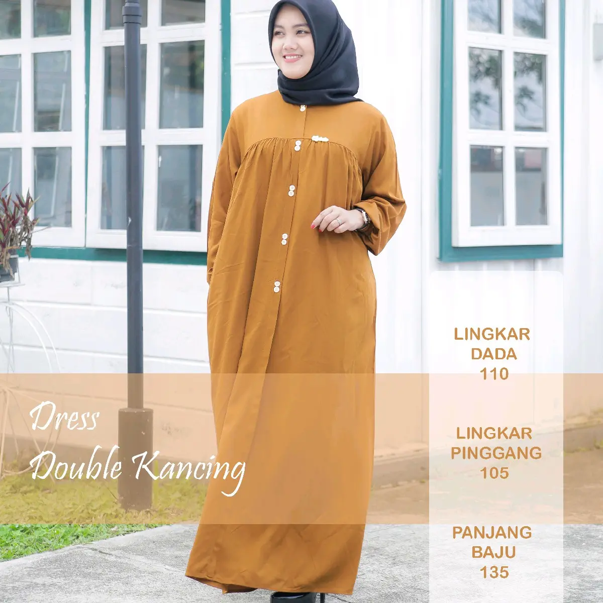 dress double kancing twill Muslim polos twill premium