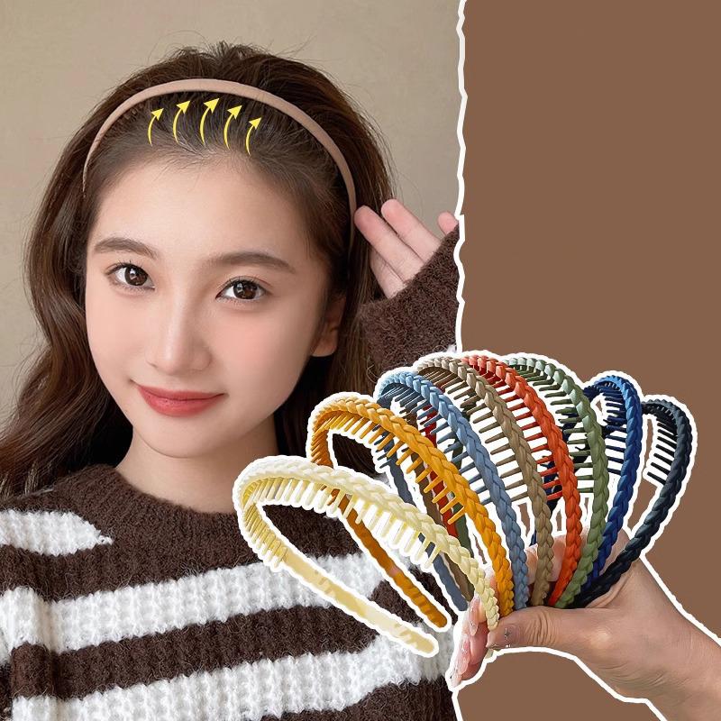 Ikat Rambut Bergigi Matte, untuk Wanita, Warna Mudah, Ikat Kepala ...