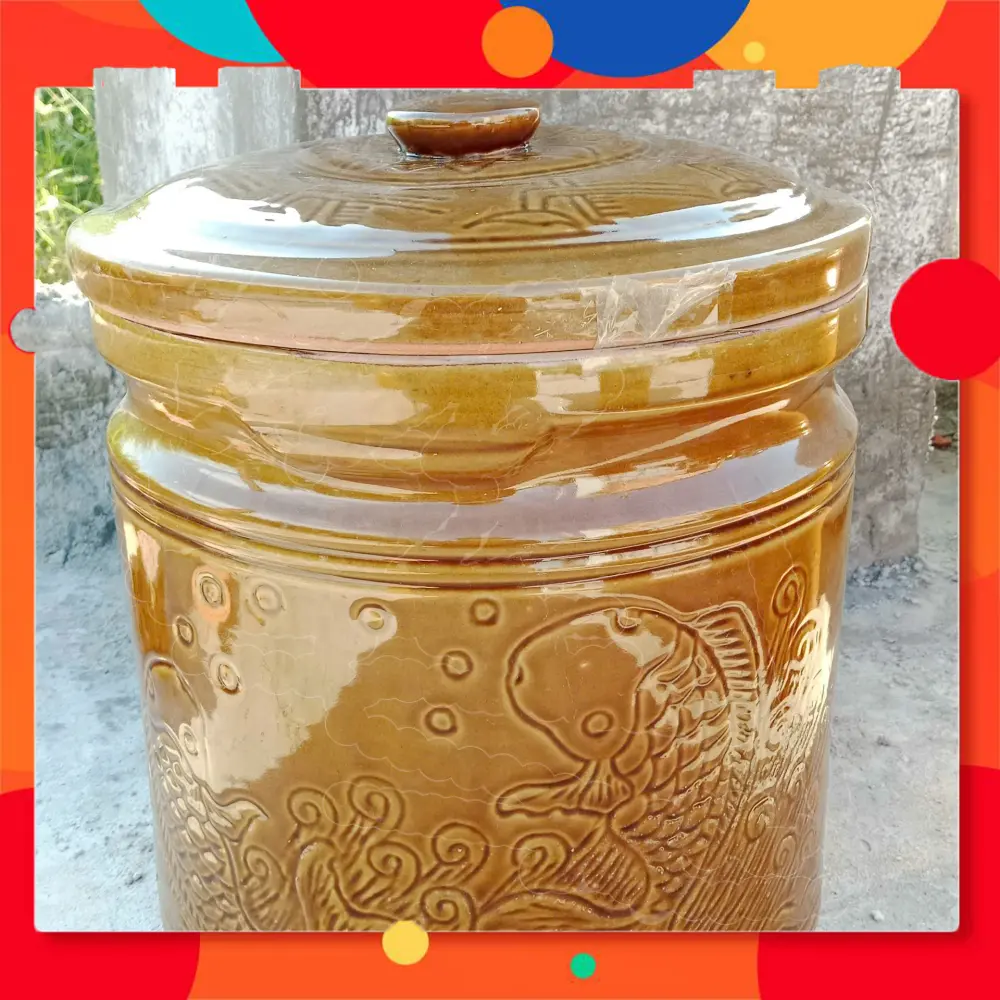 Chum gạo 30L Bát tràng, chum vại gạo, hủ lu đựng gạo, hủ gạo phong thủy, thùng đựng gạo tài lộc