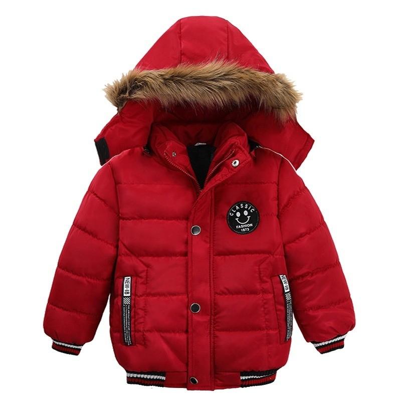 Product Introduction of Kid's Minimalist Cool Casual Loose Thermal Jacket Autumn and Winter Boys' Hooded Thick Fur Collar Cotton Coat 16