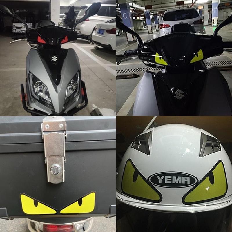 Reflective Demon Eyes Motorcycle Sticker Funny Stickers Hokage Cartoon Eyes Body Decal Waterproof Decoration Motorbike Styling Accessory 7