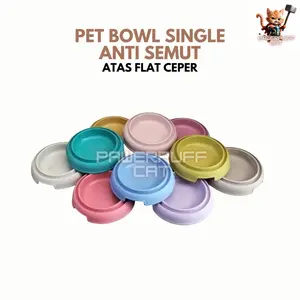 PPC Tempat Makan Minum Hewan Kucing Anjing Single Flat Anti Semut Mini Kecil Pet Food Bowl