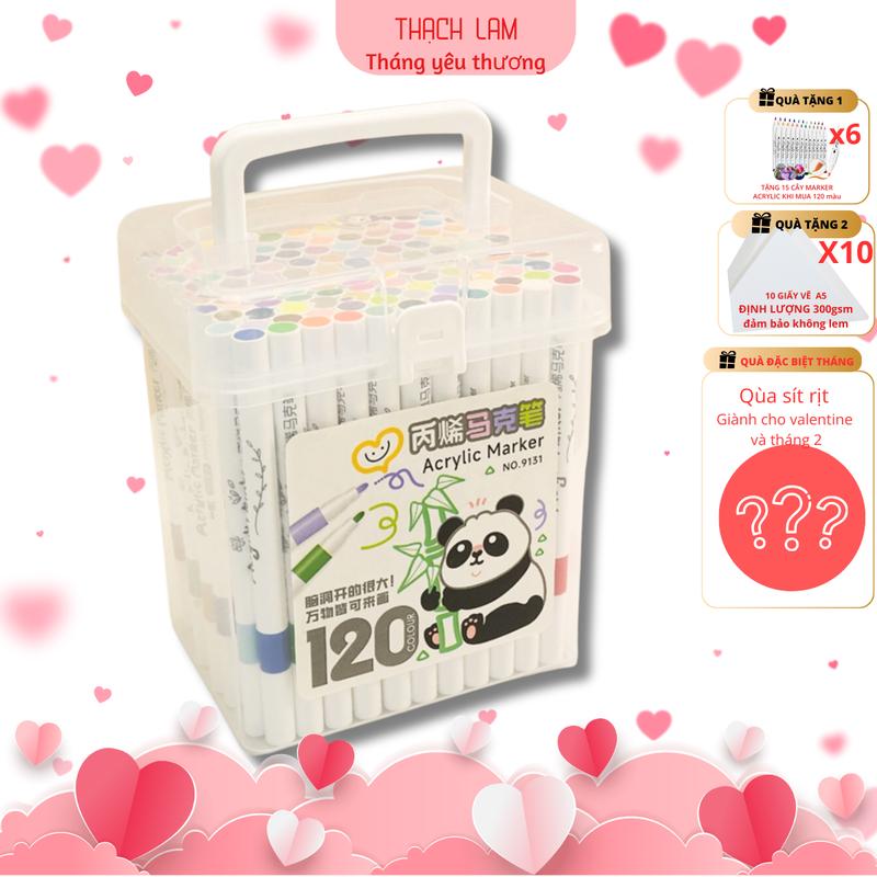 [Tặng quà tết ất tỵ]Bộ 120Bút Màu Acrylic Marker No.9131  Màu Cao Cấp vẽ lên được nhiều chất liệu