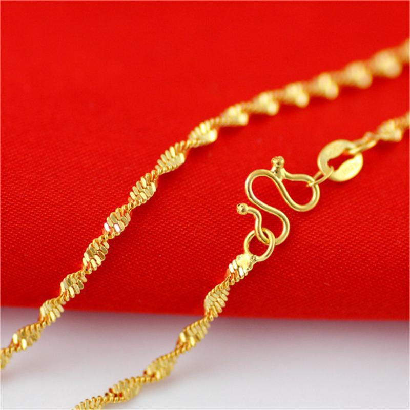 Vòng Cổ, Mạ Vàng Đồng Thau, Dây Chuyền Sóng Nước, Dây Chuyền Vàng Việt Nam, Dây Chuyền Xương Đòn, Thời Trang, Nữ Thần Rung Lắc Lư, Cung Cấp Trực Tiếp Cửa Hàng Vàng 7
