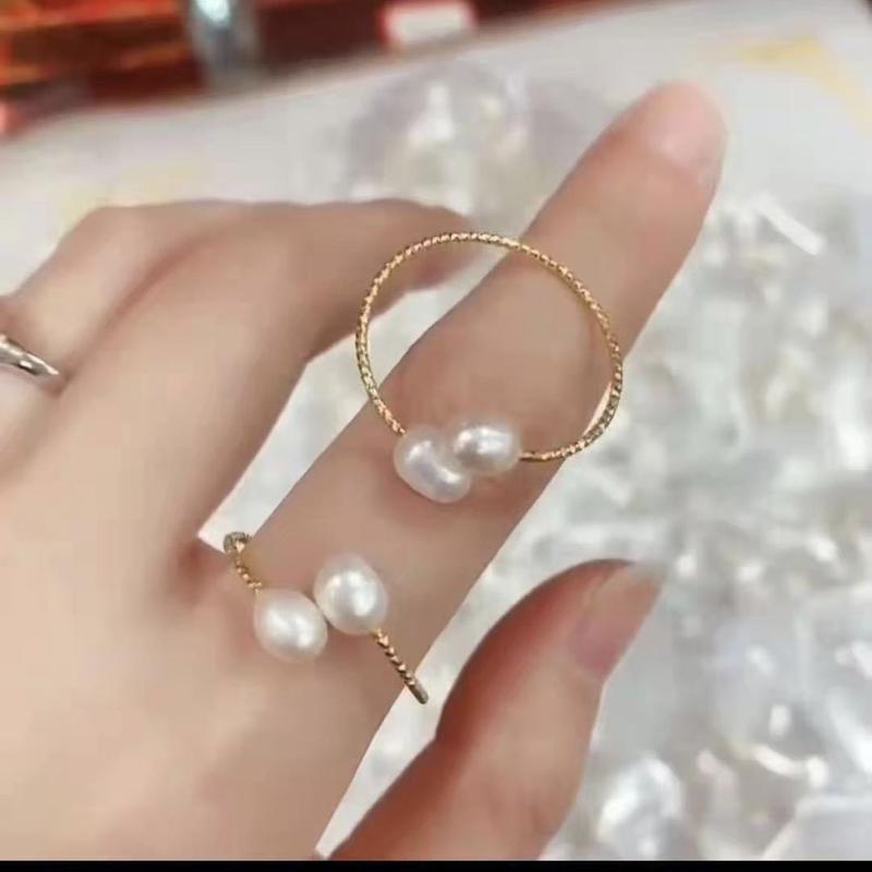 Nhẫn Ngọc Trai Nước Ngọt, Đeo Tự Nhiên, Phù Hợp Với Mọi Phụ Kiện Thời Trang Nữ 1