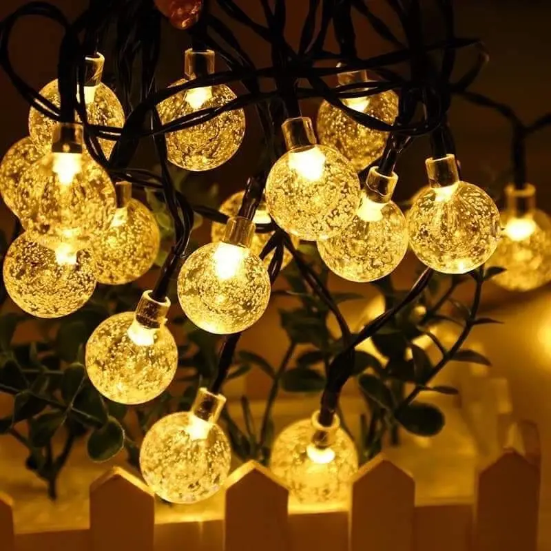 Dây đèn led bi bọt nước 10m 28 bóng led trang trí trong nhà, ngoài trời, chống nước