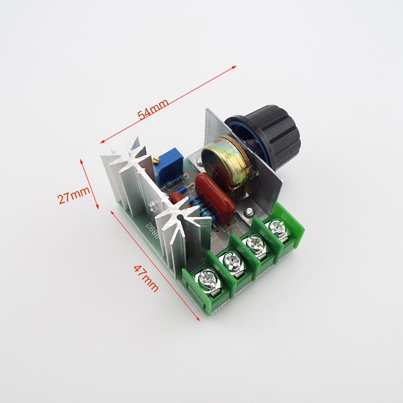 Product Introduction of AC 220V 2000W SCR Voltage Regulator Dimming Dimmers Motor Speed Controller Thermostat Electronic Voltage Regulator Module  2KSG 44