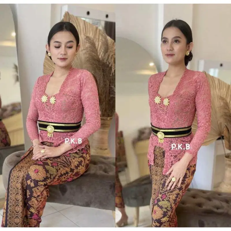 (TERLARIS KEBAYA) Kebaya brokat bali sofia strait kutubaru atasan kebaya lengan panjang tanpa kancing termurah dan terlaris 6
