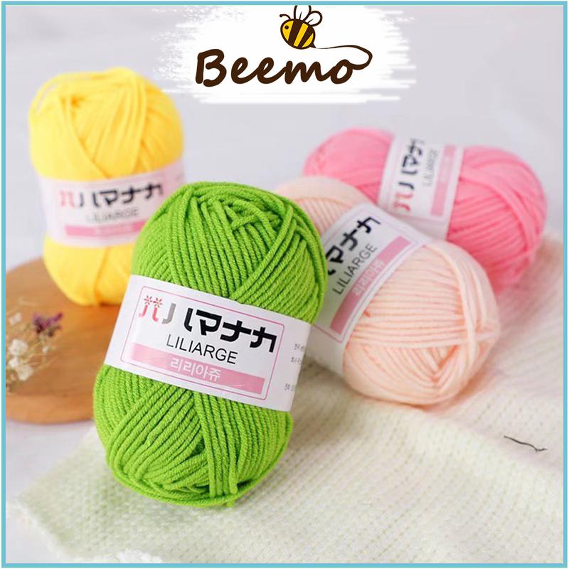 Len Sợi Milk Cotton Hàn 25g Siêu Mềm Cho Người Mới Bắt Đầu