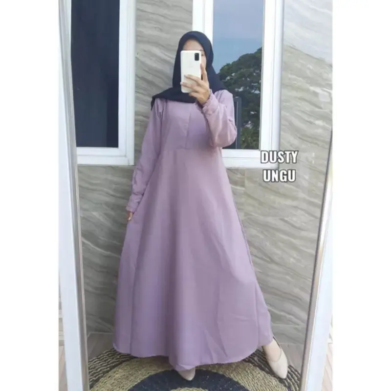 Gamis Basic Polos/ Dress Wolfis Basic Syar'i Mewah 5