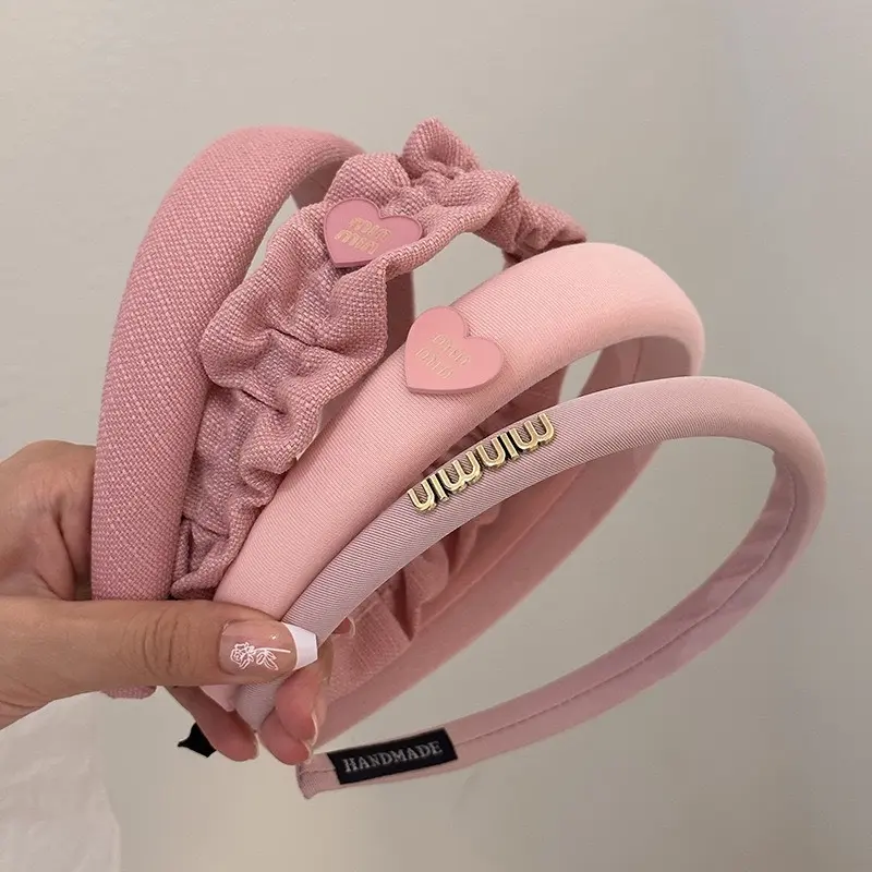 Bờm cài tóc màu hồng cho bé gái điệu đà Phụ Kiện Tóc Len