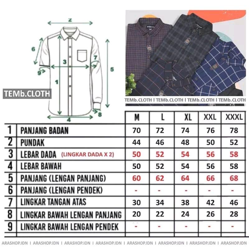 kemeja flanel premium pria dewasa lengan panjang V-Neck Lembut Motif Distro Nyaman Casual Kotak 9