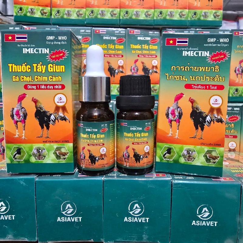 Dung dịch uống Tẩy xổ giun sán cho Gà Chọi chim cảnh 10ml thuoc sổ