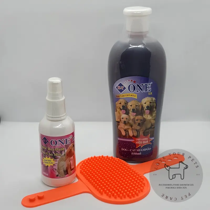 Combo chăm sóc thú cưng ̣̣( sữa tắm One, bàn tay tắm, nước hoa khử mùi ) 2