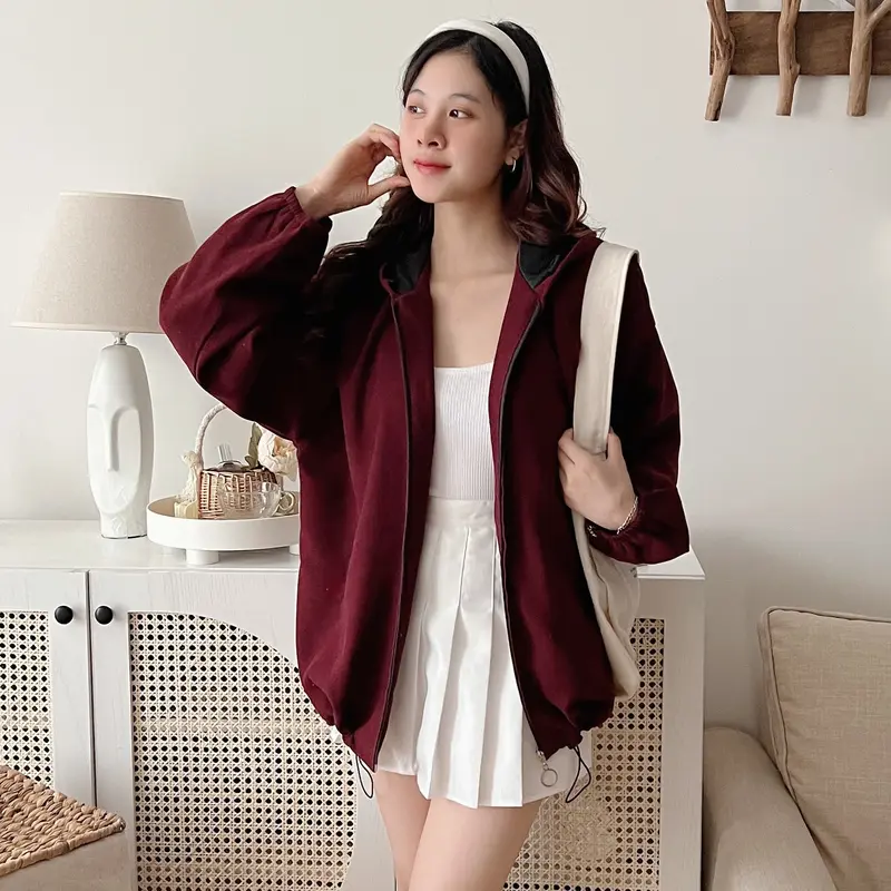Áo Khoác Nhung Lỳ 2 lớp,Có Mũ To,Có túi trong , lót trong vải lụa , áo khoác đẹp chống nắng, áo chống nắng nữ xinh 2025 , áo chống nắng nữ chống uv ,Annaa House , Top big size , Top Women 2