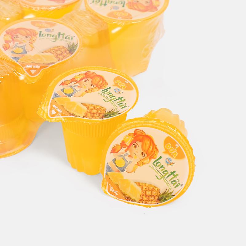 Nước rau câu Long Hải 95g/cốc đóng vỉ 05 cốc - Vị dứa Snack Ăn Vặt Food 7