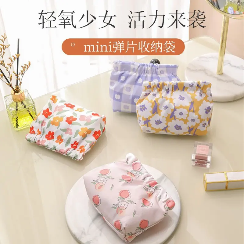 Cute Style Cosmetic Bag Waterproof Shrapnel Printing Storage Bag Portable Lipstick Mini Storage Coin Purse storagebag