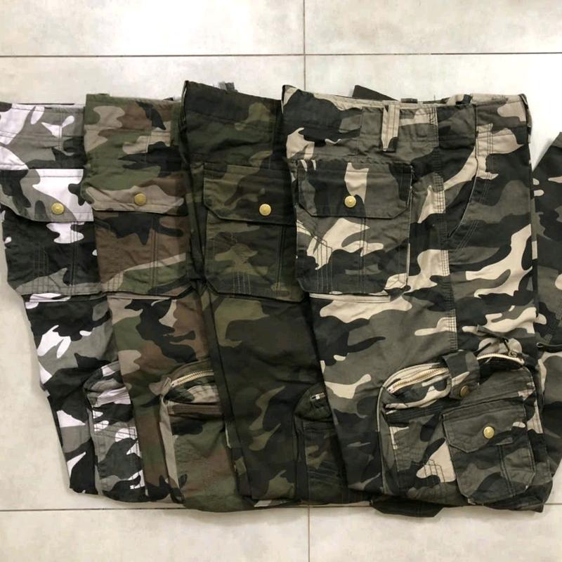 Quần Dài Rằn Ri Túi Hộp khóa kéo đồng nút bấm đồng Nam kaki dày dặn ống suông Cao Cấp Menswear