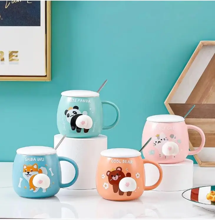 RUMAUMA Mug Porcelain SET Squish Cangkir Minum Anti Panas Murah 450ML 1