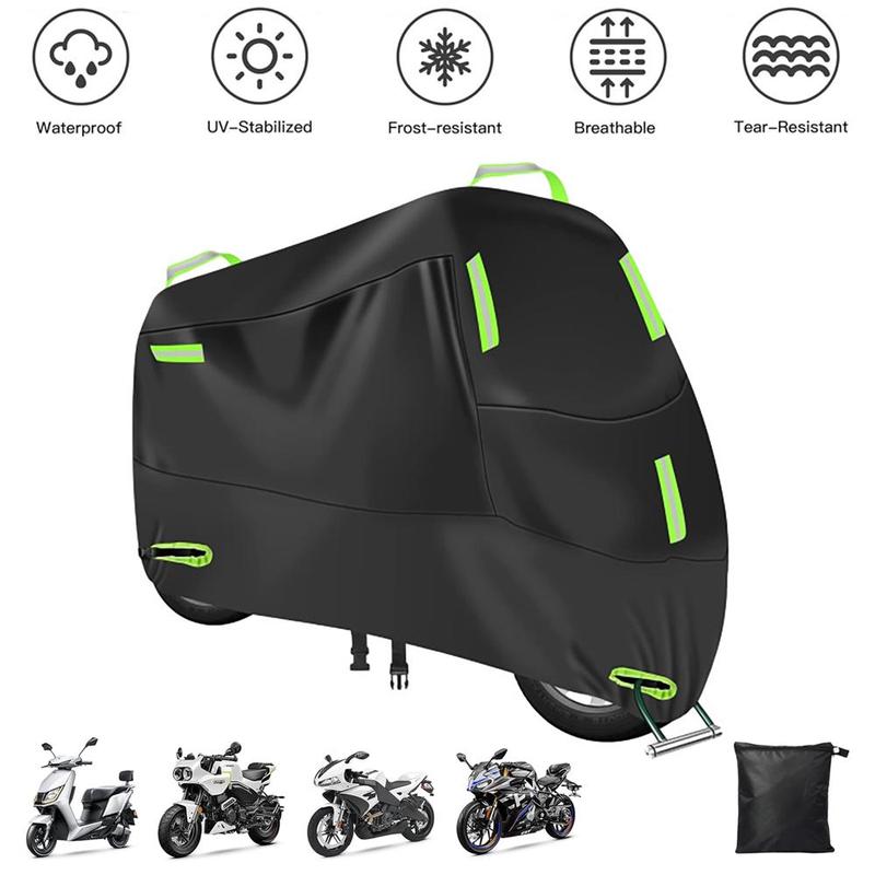 Product Introduction of Motorcycle Cover, Waterproof Motorcycle Protective Cover, All-weather Sun-proof Dust-proof Snow-proof UV-proof Motorcycle Cover with Lock Hole Storage Bag 0