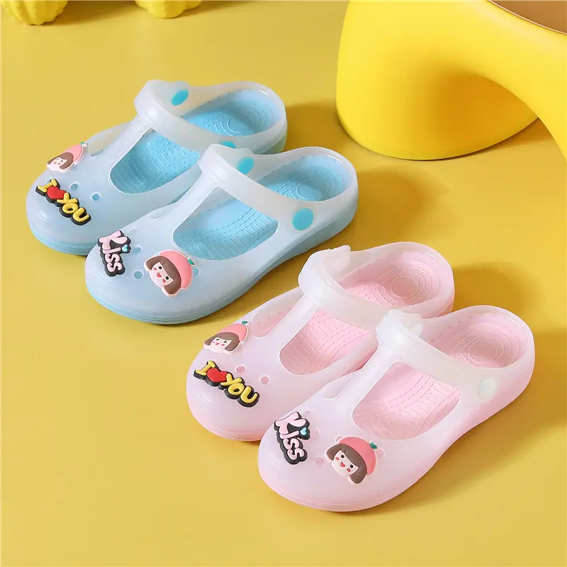 Dép Lỗ Cho Trẻ Em, Mùa Hè, Thích Hợp Cho Bé Gái, Phong Cách Công Chúa Nhỏ Đế Mềm, Có Cỡ Nhỏ, Trung Bình Và Lớn, Thiết Kế Hoạt Hình, Thích Hợp Đi Biển