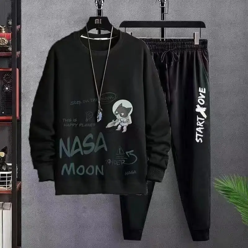 Bộ Đồ Áo Len Cổ Tròn Nam, Hàng Mới Về Mùa Thu, Bộ Đồ Hai Mảnh Thường Ngày Dễ Phối Đồ Thích Hợp Cho Học Sinh Trẻ Trung, Bao Gồm Áo Vest, [Bộ Đôi / Một Mảnh] 2