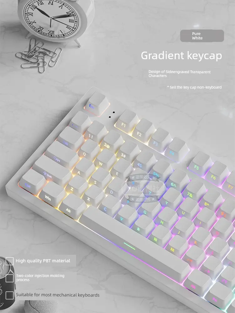 keycap anime keycap Tinh khiết màu trắng bên khắc phím cap pbt truyền ...