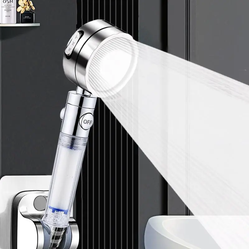 3-level Adjustable Shower Head with Filter, 1 Set Rotatable Shower Head, Wall Mounted Shower Equipment for Home Bathroom