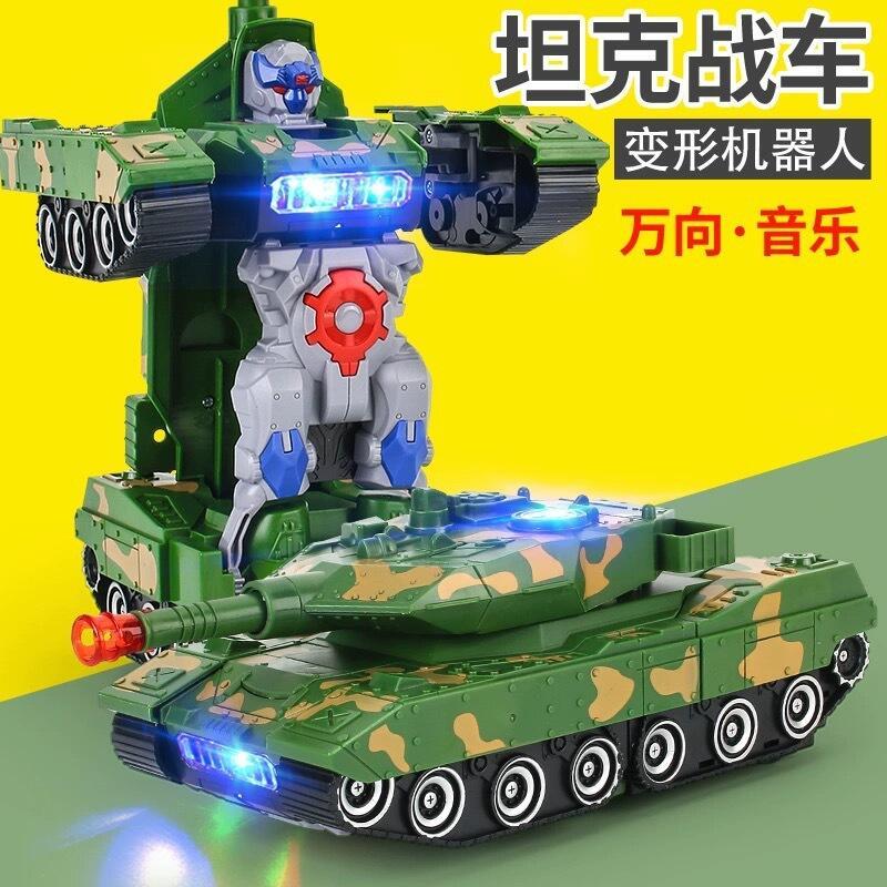 Product Introduction of Boy simulation tank, transformable airplane robot, large electric vehicle model, children's toy 0