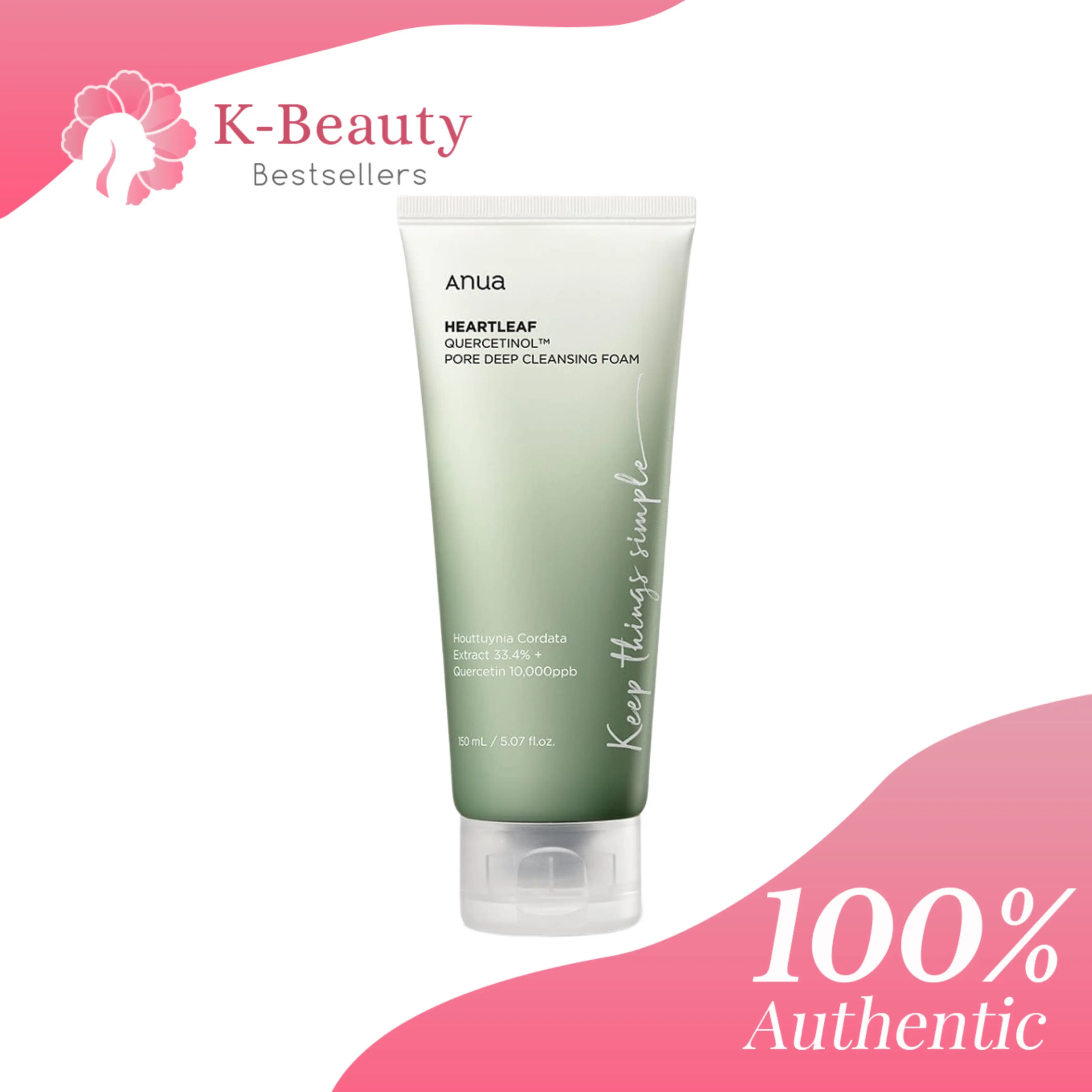 Anua Heartleaf Quercetinol Pore Deep Cleansing Foam 150ml / 25ml Facial Skincare Cleanser Exfoliant