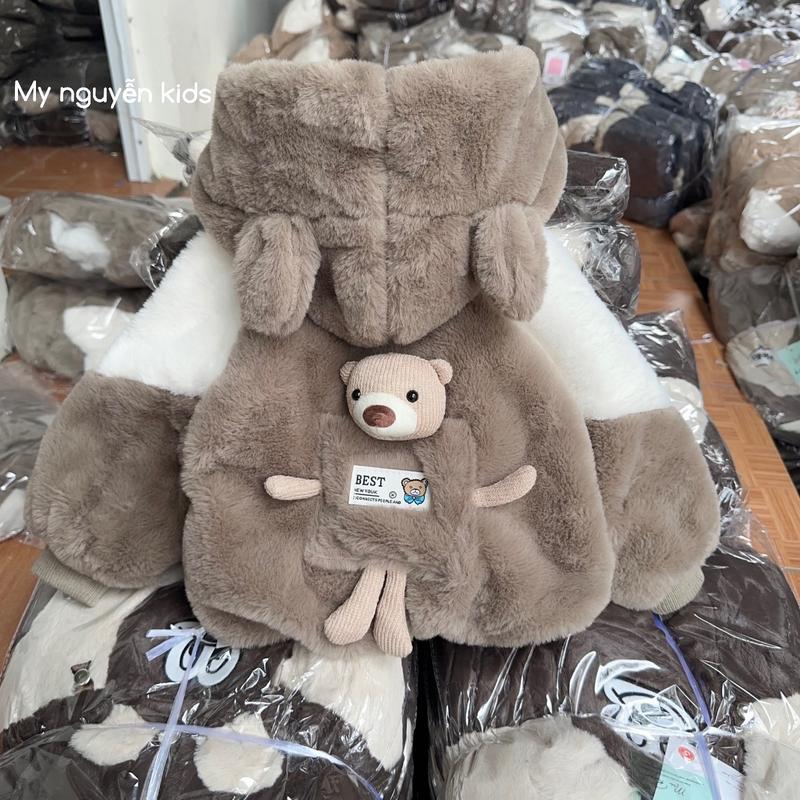 Áo lông hoạ tiết GẤU sau lưng lót nỉ cao cấp