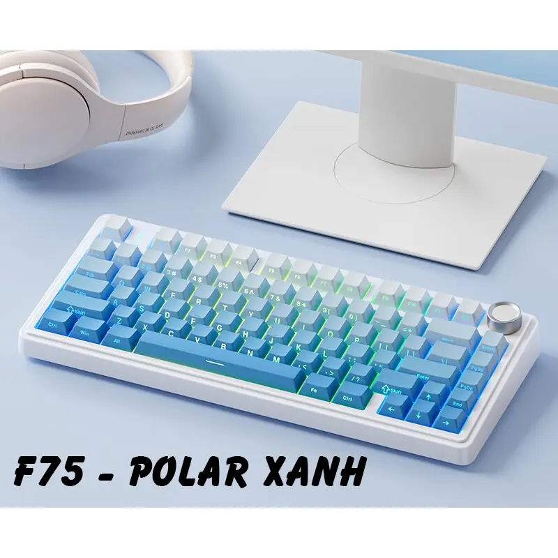 Bàn phím cơ Silent không dây AULA F75 - Hỗ trợ hotswap - LED RGB nhiều chế độ - 3 mode kết nối | BigBuy360 - bigbuy360.vn