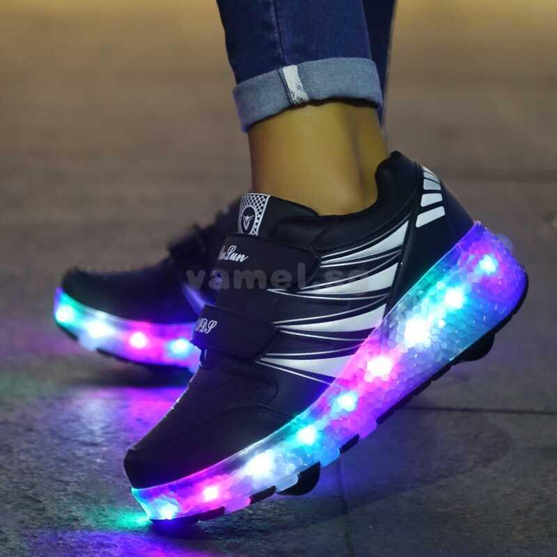 Product Introduction of Size 27 43 Kids Led Light Shoes Children Roller Skates Boy And Girls Sneakers 3