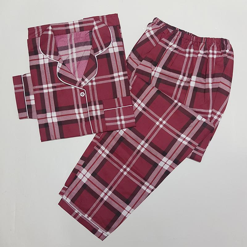 Piyama Lengan Panjang Celana Panjang Katun Mikro Motif - All Size 5